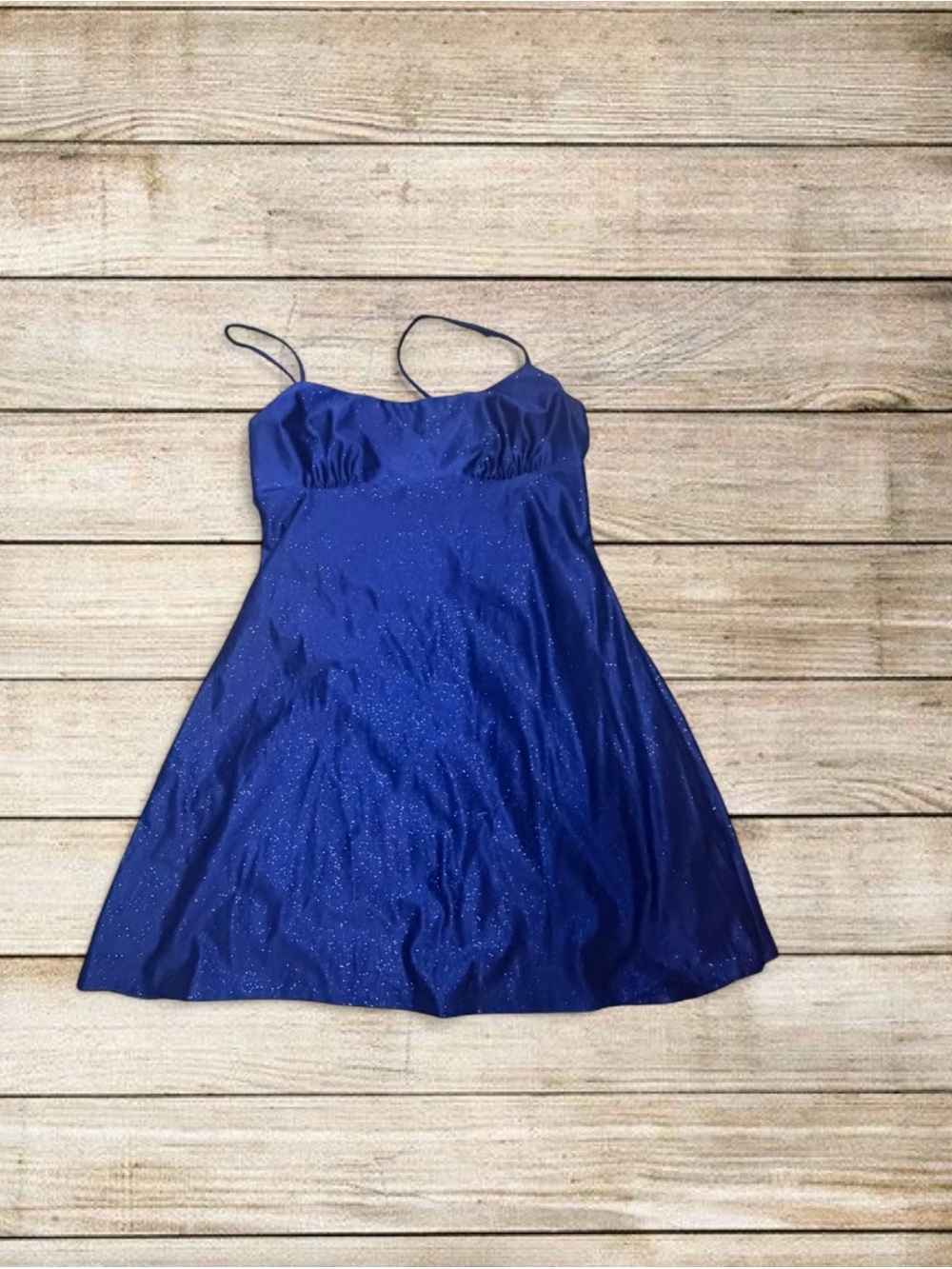 Windsor Royal Blue Sparkle Spaghetti Strap Mini Dress